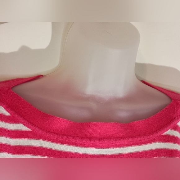 2/$30 Playful Stripes: Pink and White Long-Sleeve pullover GAP sweater (#1,100) - Picture 3 of 10